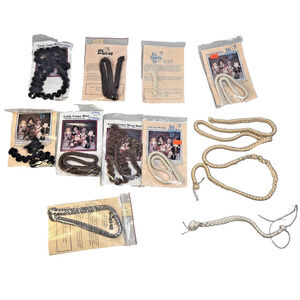 All Cooped Up Curly Crepe 100% Wool Doll Hair Lot White Blonde Brown Vintage